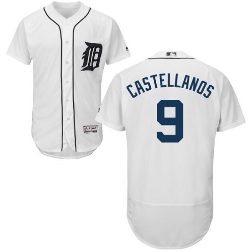 Tigers #9 Nick Castellanos White Flexbase Authentic Collection Stitched MLB Jersey